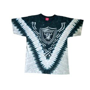 Vintage 1990s Single stitch Oakland Raiders Tye Dye T shirt.